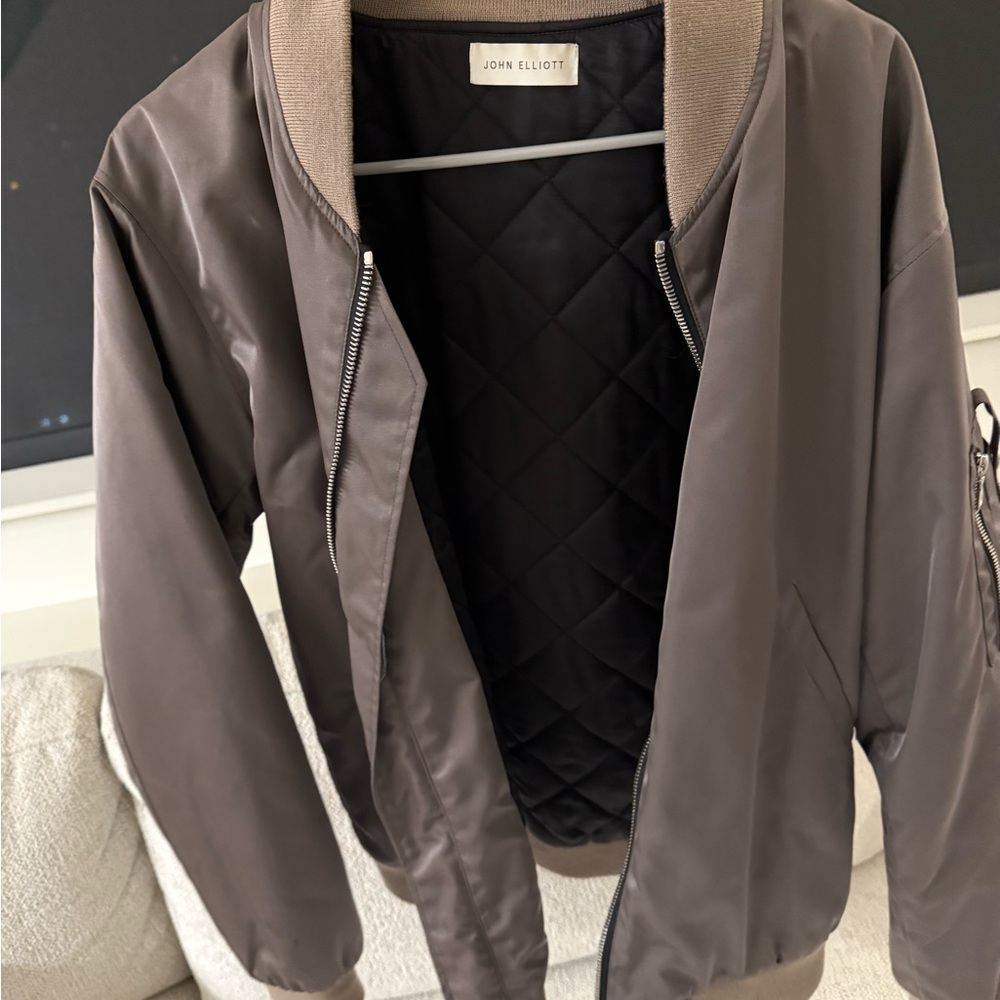 John Elliott Taupe Bomber Jacket